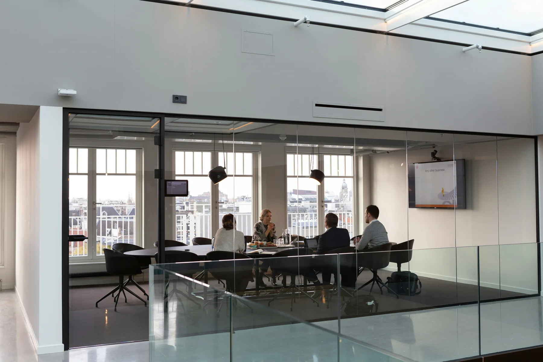 Business leaders meeting in a modern boardroom